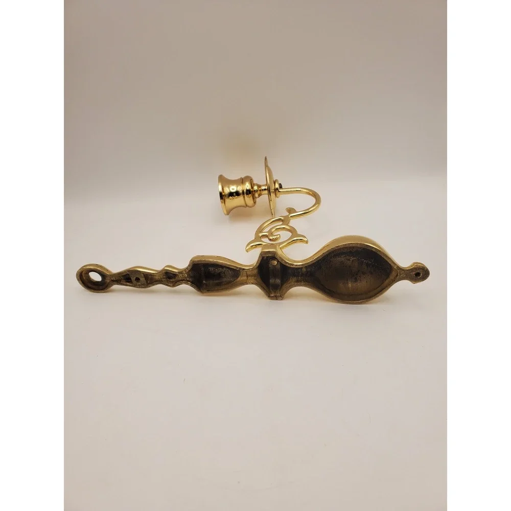 Vintage Baldwin Brass Single Arm Wall Sconce Candle Holder - Solid Forged USA